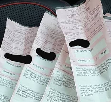 Some of the custoemrs' parking fines paid by Full Duck café owner Martin McDonnell.