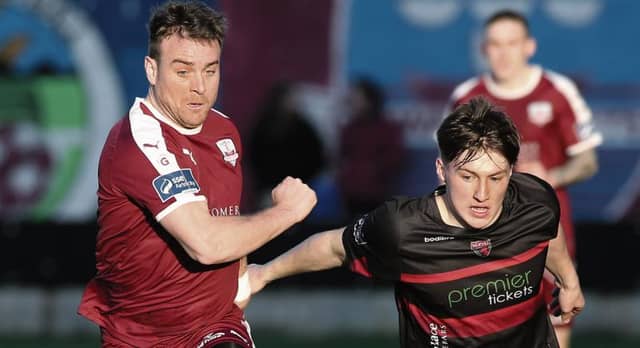 Galway United's Vinny Faherty whose brace of goals saw them record a vital First Division win over Longford Town at Eammon Deacy Park on Friday night.