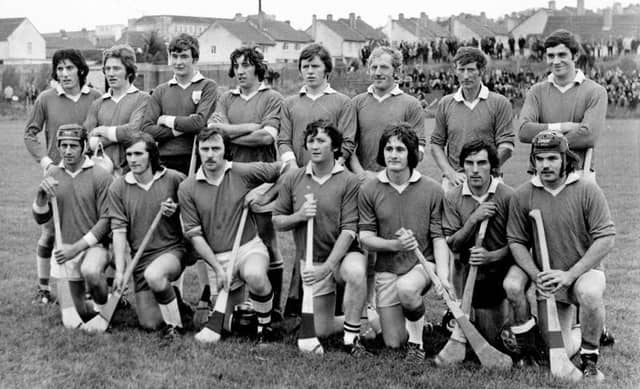 The Kiltormer senior hurling team which won the club's first county title with victory over Killimordaly in 1976. Back row, left to right: Sean Kelly, Kieran Lynch, Frank Larkin, Sean Cormican, Tony Kilkenny, Tom Lynch, Paraic Glynn and Joe Hayes. Front row: Michael Hoare, Tony Furey, Tony Frehill, Andy Fenton, John Goode, Tony Kelly and Jackie Dervan.
