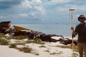 Excavation...James Murphy on Red Beach 2, Betio Island, Tarawa.