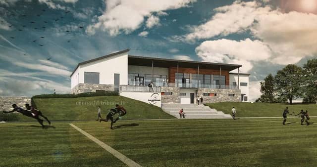 A computer-generated image of Galwegians RFC’s proposals for Oranswell (Image: Vincent Hannon Architects).