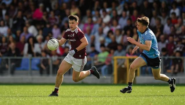 Galway's Pádraig Costello on the ball against Dublin at Pearse Park.