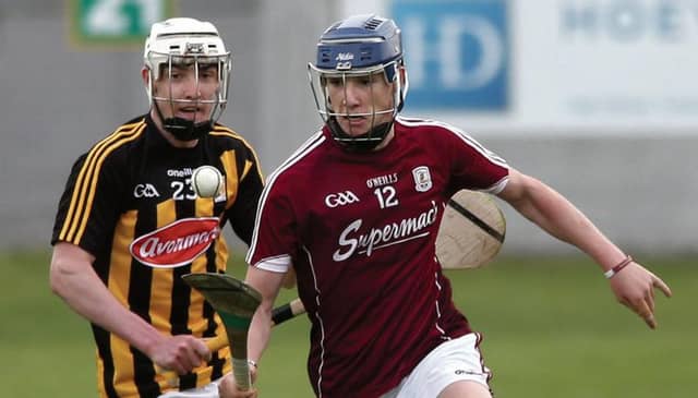 Galway's Shane Ryan breaking away from Kilkenny's Seán Ryan during the Leinster U20 hurling semi-final in Tuallmore last Thursday. Photos: Joe O'Shaughnessy.