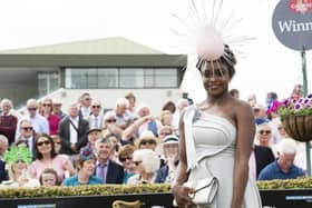 Best Dressed winner Pamela Uba from Renmore in Galway city enjoying her moment at the Galway Races. Photo: Andrew Downes, xposure