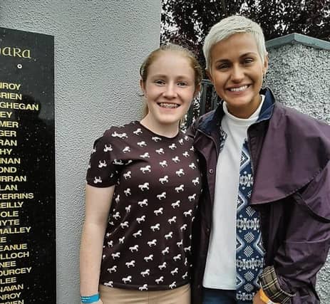 Róisín Ní Neachtain from Ros Muc who unveiled a Memorial Plaque to the Custodians of the Connemara Pony Breeders Society at the Annual Show in Clifden last week, and MEP Maria Walsh who officially opened the Show last week.