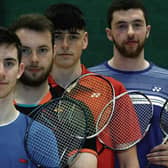 GLTC badminton players Ian O’Brien, Callum Thomas, Tony Crowley, and Declan Bennett. Photo: Iain McDonald.