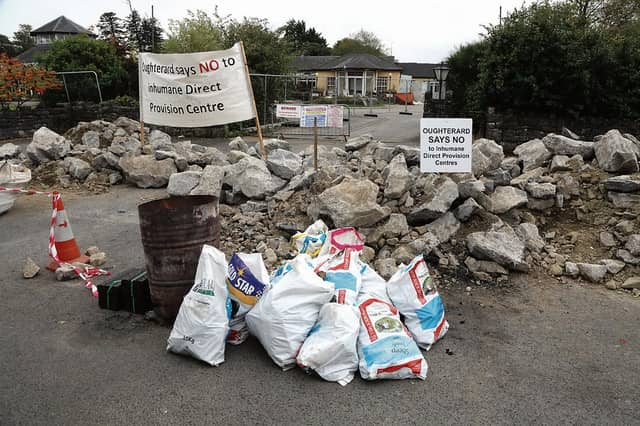 The blocked entrance to the former Connemara Gateway Hotel at the weekend. Photo: Joe O'Shaughnessy.