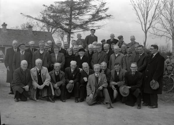Members of the Old IRA at the unveiling of the Liam Mellows Memorial at Killeeneen, Craughwell, in April 1965.