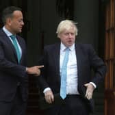Budget buddies...Leo Varadkar and Boris Johnson after talks in Dublin.