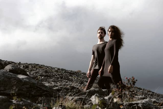 Jeremie Cyr-Cooke and Kashi Cepeda in the Burren, where the dance piece is set.