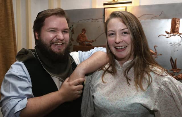 Jay Hall (Lazar Wolf) and Anne O'Donnell (Tzietel) at the 9 Arch Musical Society reception in Galway Rowing Club to announce details of Fiddler on the Roof. PHOTOS: JOE O'SHAUGHNESSY.