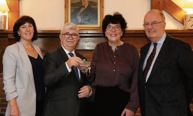 Pictured at the announcement, from left: Zoë Fitzgerald (Chairman, Renvyle House Hotel), Ronnie Counihan (retiring CEO), Anne Marie Kelly (incoming General Manager) and John D. Coyle (owner).