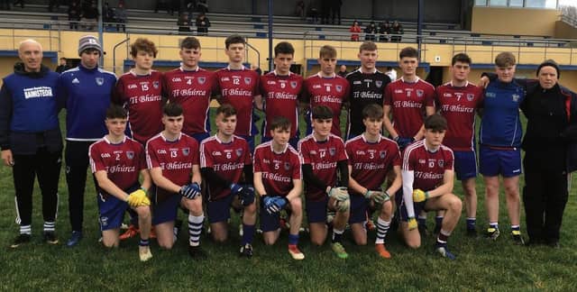 The Clonbur U20 football team which lost out to Killannin in the West Board B Final. Back row, left to right: Seosamh O Corraoin(bainisteoir), Iarla O Cathain, Seamus Mac A Bhearsula, Eoin O Dolain, Darra Mac A Bhearsula, Ronan Mac A Bhearsula, Rian O Shioradain, Seamus O Cadhain, Mairtin O Ciarragain, Cillian MacGiolla Fhaine, Tomas O Morain, Tomas MacEochagain, roghnoir. Front row: Padraig Seoighe, Sean O Cearnaigh, Padraic O Firic, Cian O Cadhain, Padraic O Cathain, Niall O Conamha, Liam O Mochtaigh.
