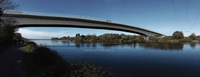 A photomontage of how the proposed fifth bridge over the River Corrib would look.