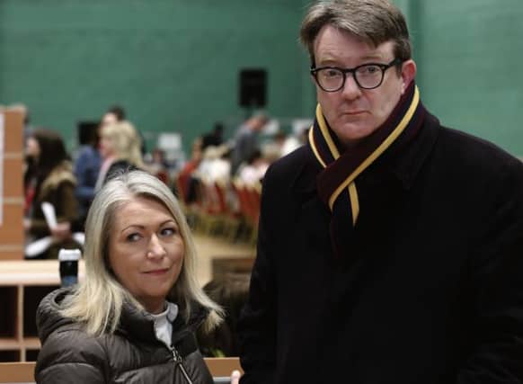 Galway West Labour Party candidate Niall McNelis and his wife Aideen at the Galway West count centre on Monday morning.