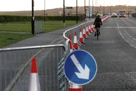 The steel barriers erected along the length of Upper Salthill to prevent parking and deter people from visiting the Prom.