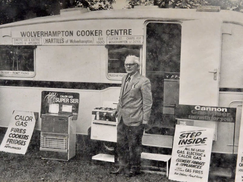 Hartills' Wolverhampton Cooker Centre had been trading in the city for 98 years when it eventually closed. This photograph, taken around 1975, shows the company's mobile display store at West Park, with employee Doug Minshul pictured alongside it. A mobile showroom was certainly a different way to browse for a new cooker. Do you remember Hartills, or visiting this unusual display store at West Park?