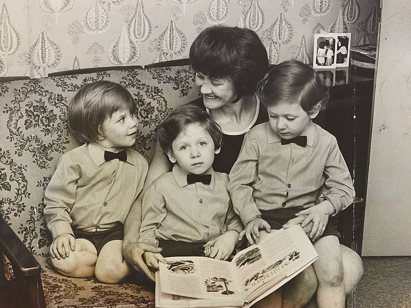 Dressed smart in matching shirts and bow ties, four-year-old triplets Earl, Lee, and Heath Fletcher share a reading lesson with their mother, Edna, at their Queen Street home in Walsall on August 13, 1970. Because Edna suffered from agoraphobia and rarely left the house, the family celebrated the boys' fourth birthday with a special quiet day indoors. With their father Douglas - a local postman - handling the family shopping, local health officials and Walsall South MP Sir Harry Goldsmid stepped in to arrange support and home help for the family. Do you remember reading about the Fletcher triplets or similar local family stories in the local papers during the 1970s? How did your family like to mark birthdays and quiet celebrations at home in those days?