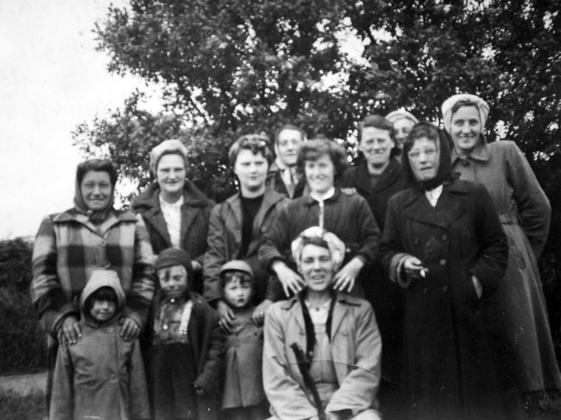 This group of women is pictured at Watson Jones Farm near Newport in the 1950s or early 1960s, when seasonal farm work brought local people together for potato picking in summer and sugar beet hoeing in winter. Harry Plant recognises his mother Edna among the women. He recalled going with her to help pick potatoes when he was just six to eight years old. Can you recognise anyone in this photograph, or remember seasonal farm work in the area?