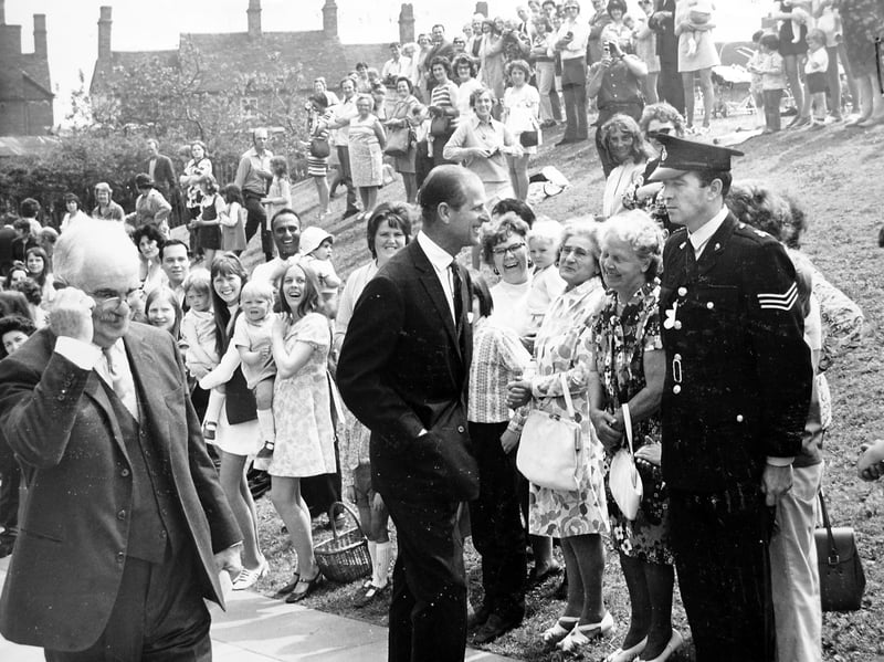 A royal visit brought Prince Philip to Shropshire in July 1972, when he officially opened Madeley Court Centre/School after visiting other landmarks including the Iron Bridge at Ironbridge. Pictured during the visit are the Duke of Edinburgh and Lord Lieutenant of Shropshire Lt-Col A. Heywood-Lonsdale. Do you remember the occasion, or did you catch a glimpse of the royal visitor during his trip?