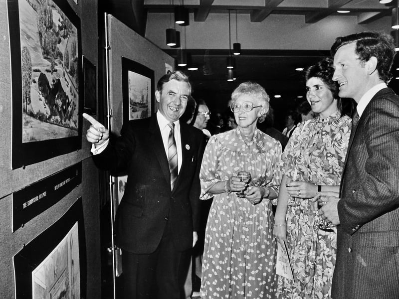 Appeal director Michael Domoney points out architectural plans for the new Shropshire and Mid Wales Hospice on June 13, 1985. Joining him to review the vision for what is now known as Severn Hospice are, from second left, appeal chairman Sheila Laws, Lady Shrewsbury, and appeal president the Earl of Shrewsbury. Do you remember supporting the initial fundraising drive to build this cherished hospice back in 1985?