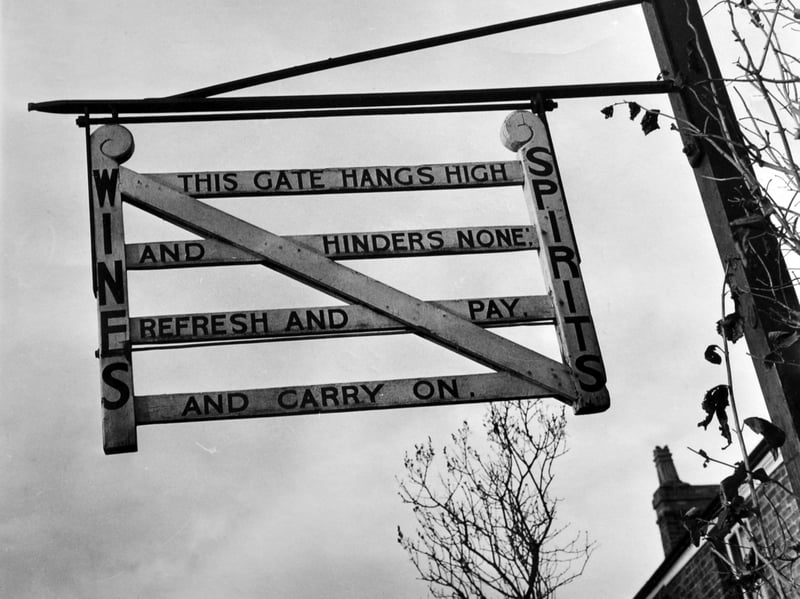 An unusual pub sign catches the eye on the main road between Wellington and High Ercall in this photograph from November 26, 1962. It belonged to the Gate pub at Bratton, standing out beside the road and offering a glimpse of the way local pubs once marked their presence. Can you remember the Gate pub or its distinctive sign? What other old pub signs from around Shropshire do you remember?