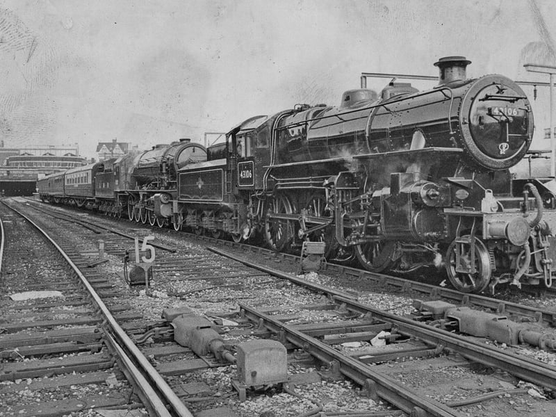 Two steam locomotives attracted plenty of attention when they were stranded at Walsall station for more than an hour in September 1975 while a route back to Bridgnorth was arranged. Among the enthusiasts who gathered on the platform were plenty of youngsters, keen to get a close look at 43106, an Ivatt Class 4, and 'Gordon', an ex-Army Austerity locomotive. The engines were heading for the Severn Valley Railway after taking part in celebrations marking 150 years since the birth of the railways. Do you remember seeing steam engines at Walsall station, or being among the enthusiasts waiting to see them?