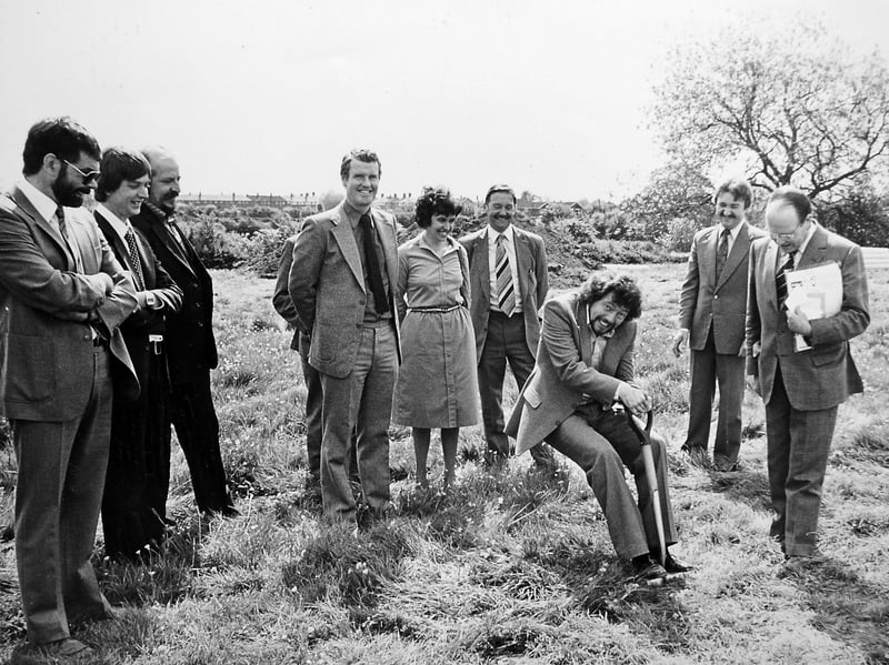 Jeremy Beadle digs in at Shrewsbury. The television star cuts the first turf for a new housing development at New Park Farm in May 1982, bringing a touch of showbiz to the occasion. Do you remember Beadle visiting the town?