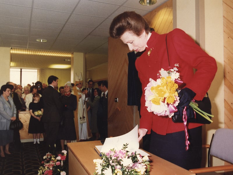 Princess Anne leaves her mark on Telford’s history as she signs the visitors’ book at the official opening of the town’s hospital in 1990. The visit led to the hospital becoming known as the Princess Royal Hospital - what memories do you have of those early years?