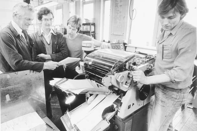 Sid Allen, Andy Blunt, Martin Caddick and Malcolm Payton are pictured demonstrating the printing of cheque forms at Kenrick & Jefferson in West Bromwich High Street in July 1980. The photograph offers a glimpse of the specialist printing work taking place in the town at a time when cheques were still a familiar part of everyday banking and business. Do you remember Kenrick & Jefferson or working in the printing trade? What other West Bromwich firms do you remember from the 1980s?