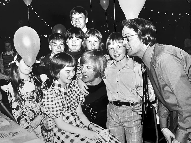 Chris Tarrant joined an Easter party for disabled children at Walsall Town Hall in April 1975, helping to make it a special occasion for the young guests. Long before his television fame, Tarrant was already a familiar face to audiences and was involved in events such as this. Do you remember attending Easter parties at the town hall, or seeing Chris Tarrant at an event like this?