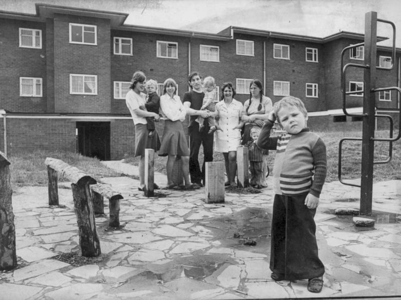Children were left baffled by new play equipment installed on the Sledmere Estate in Dudley in 1976. Stumps, hitching posts and frames were installed at two play areas.
