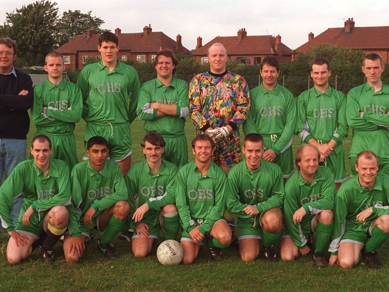Upper Armley Old Boys AFC, who played in Division 1, pictured in October 1996. Back row, from left, are Dave Surtees (manager), Paddy O'Connor, Joe Sargison, John Plowright, Martin Trueman, Mick Tate, Glen Chapman and Alan Wylde. Front row, from left, are John Hartwell, Indi Thind, Morris Whelan, Leo Sheldon, Alan Titterington, Pete Leather and Geoff Long.