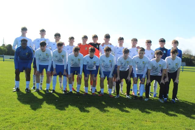 The St Joseph's College squad beaten in the final of the FAIS U-17 Tom Ticher Cup final.