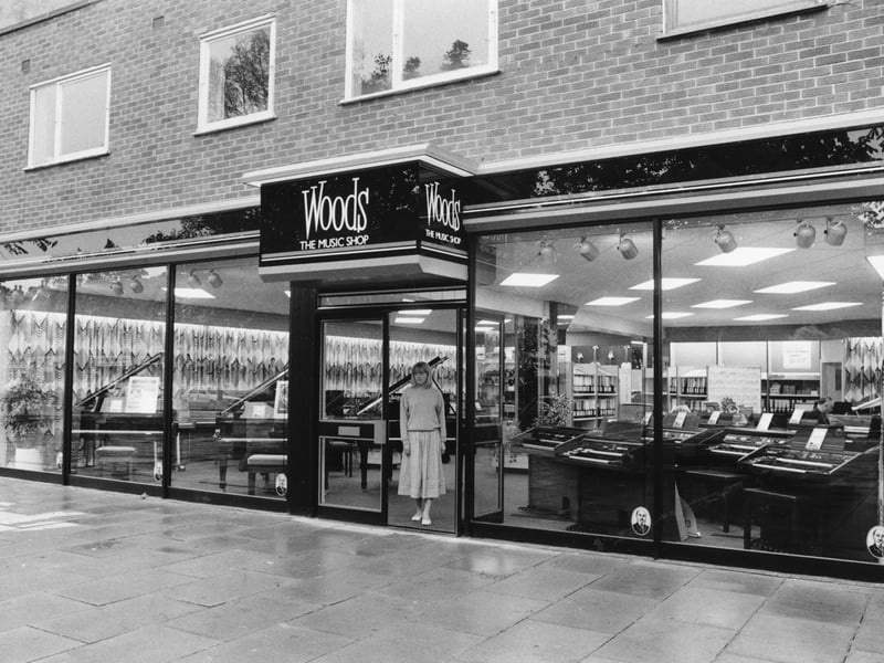 Woods Music Shop, Roundhay, Leeds, in August 1986
