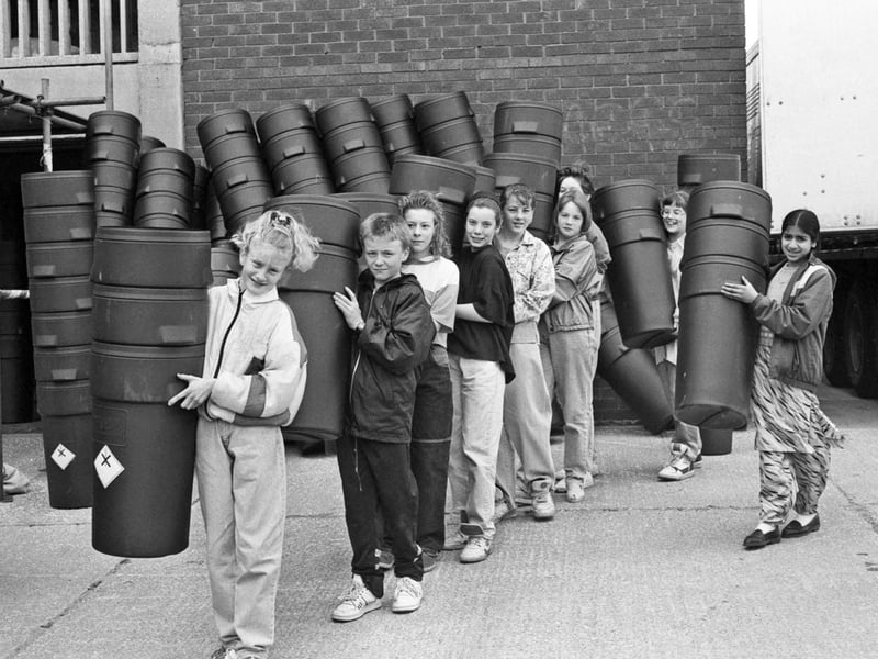World Student Games volunteers at Hyde Park Games Village, Sheffield, in May 1991