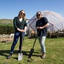 Presenter Aedín Ní Thiarnaigh with gardener and guardian Eimear Ní Mhathúna.
