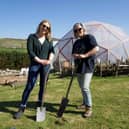 Presenter Aedín Ní Thiarnaigh with gardener and guardian Eimear Ní Mhathúna.