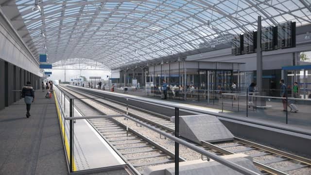 An artist's impression of the completed Ceannt Station.