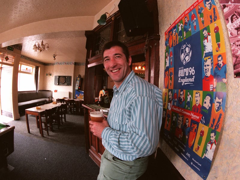 Ex-Sheffield Utd player Billy Whitehurst, pictured in 1996, after becoming the new landlord of the Cricketers Arms pub on Bramall Lane