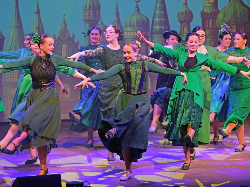 Caption: The Citizens of Oz performing during the spectacular St Mel’s Musical Society sell out production of The Wizard of Oz in St Mel’s College 