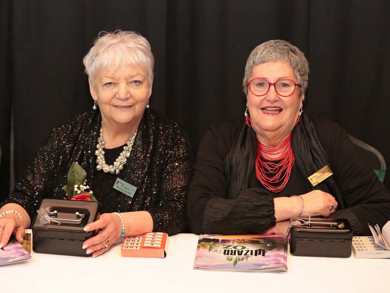 Caption: Front of House at St Mel’s College for the sell out show were Margaret Eivers and June Belton