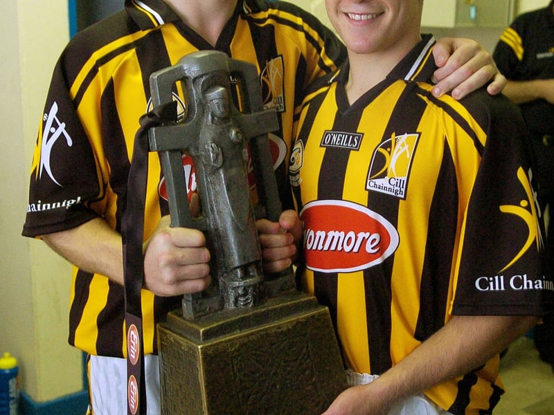 20 January 2008; Kilkenny players are led out by Brian Hogan, Richie Hogan and Eddie Brennan for the start of the game. Walsh Cup, Kilkenny v Antrim, Freshford, Co. Kilkenny