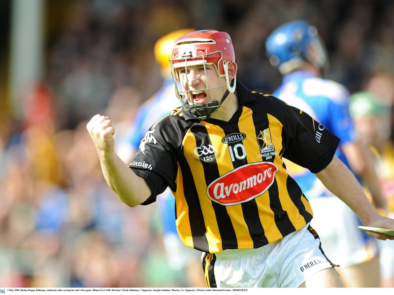 3 May 2009; Richie Hogan, Kilkenny, celebrates after scoring his side's first goal. Allianz GAA NHL Division 1 Final