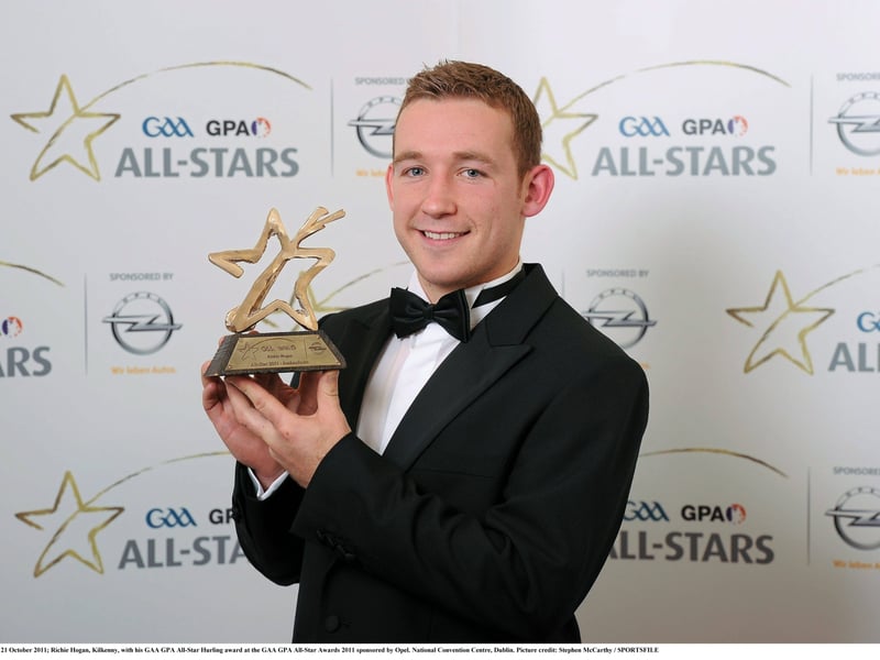 21 October 2011; Richie Hogan, Kilkenny, with his first GAA GPA All-Star Hurling award at the GAA GPA All-Star Awards 2011
