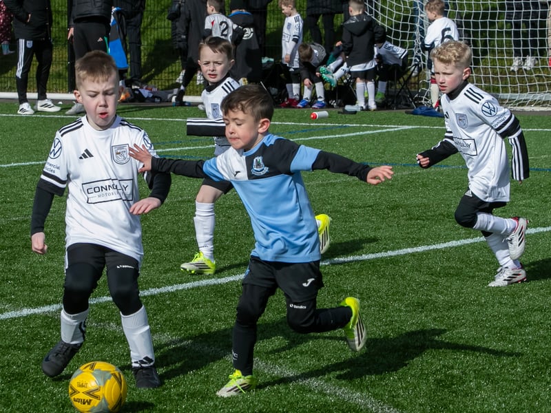 Action from the Letterkenny Rovers v. Kilmacrennan 2019s Sean O'Kane Memorial Cup.