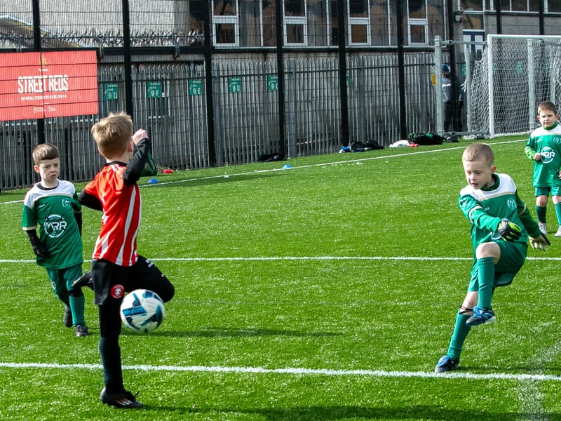 Action from the Foyle Harps v. Tristar Colts 2019s Sean O'Kane Memorial Cup.