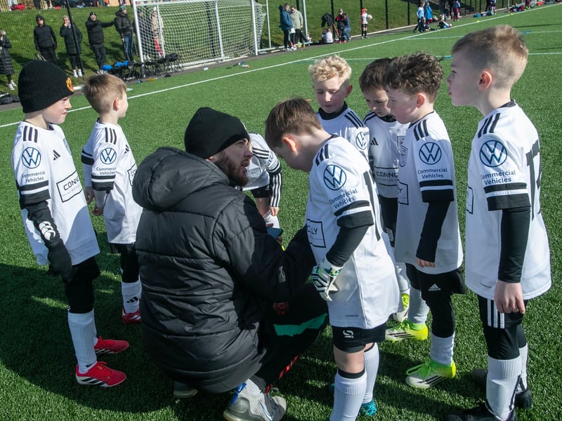 Letterkenny Rovers 2019s team talk at Sean O'Kane Memorial Cup on Saturday at St. Joseph's Boys School. 