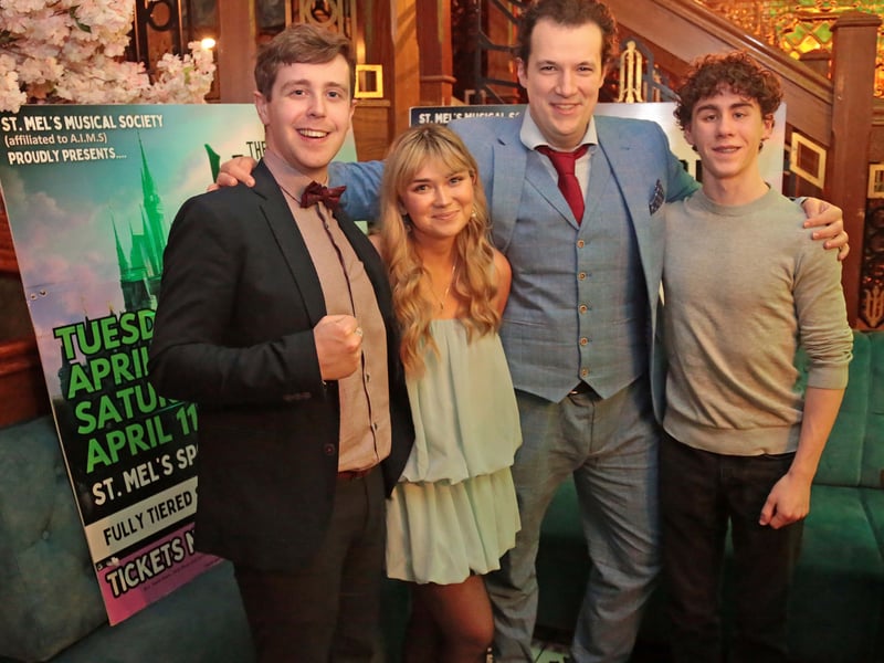 Caption: Oisín O'Reilly (Scarecrow), Andrea Crowe (Dorothy), Aonghus Ó Muirí (Lion) and Jake Reilly (Tin-Man)