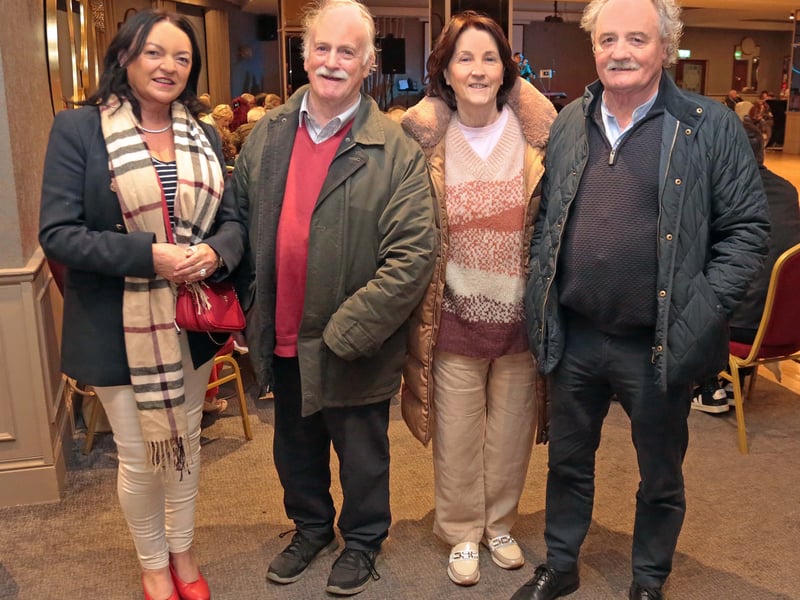 Caption: Roisin Ryan, Donald Keogh, Carol and Zac Hackett at the Longford Live & Local, night of music and laughter, in memory of the late Paschal Flaherty on Easter Monday in the Longford Arms Hotel